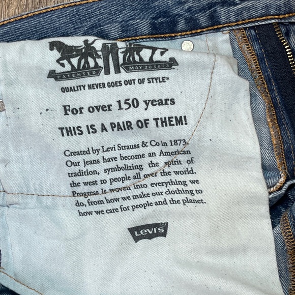 Levi's 505 Distressed Blue Straight Leg Jeans W32 L32 - Picture 3 of 10